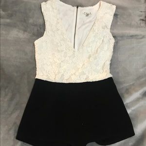 V neck laced romper